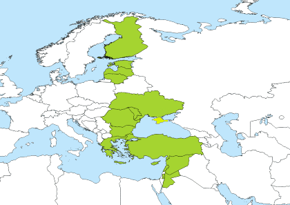 EEST Time Zone Geo Map